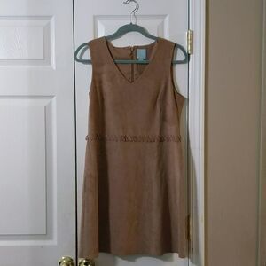 CeCe tan Vegan friendly  suede dress Sz 8